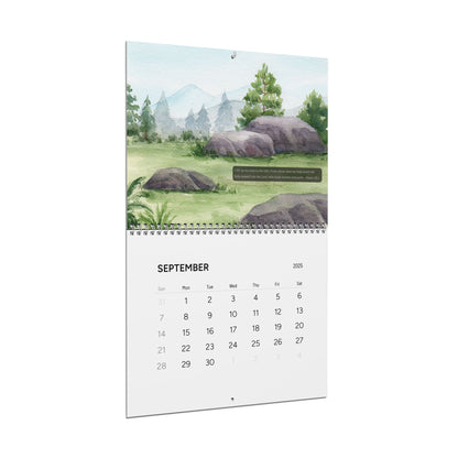 2025 Calendar Watercolor Landscapes with Bible Verses