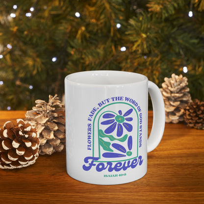 Floral God's Word Stands Forever Mug