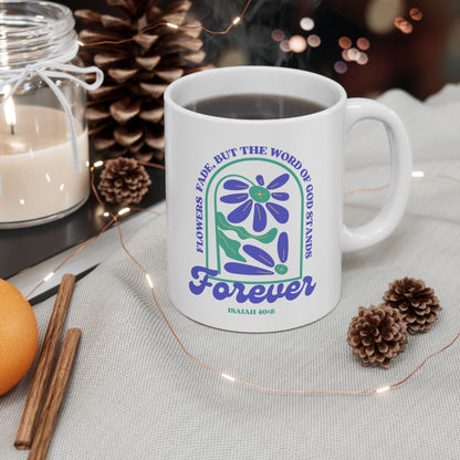 Floral God's Word Stands Forever Mug