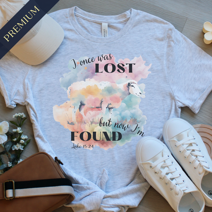 Premium Pastel I Once Was Lost Christian Shirt