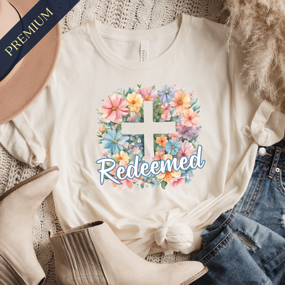 Premium Floral Redeemed Christian Shirt