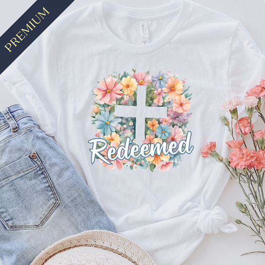 Premium Floral Redeemed Christian Shirt