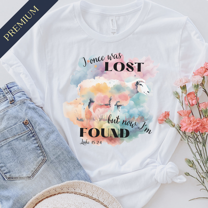 Premium Pastel I Once Was Lost Christian Shirt